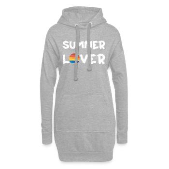 ErSa 2022. Amoureux de l’été - J’aime l’été - Sweat-shirt à capuche long Femme - gris chiné - Devant