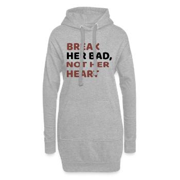 BREAK HER BED, NOT HER HEART - Hoodie-Kleid - Grau meliert - Vorne