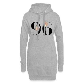 Blumen zum 96-jährigen Jubiläum (Geschenk von 96 Jahren) - Hoodie-Kleid - Grau meliert - Vorne