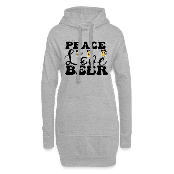 Peace Love Beer - Hoodie-Kleid - Grau meliert - Vorne