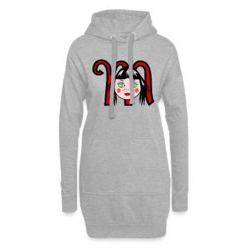 Manga Girl - Hoodie-Kleid - Grau meliert - Vorne