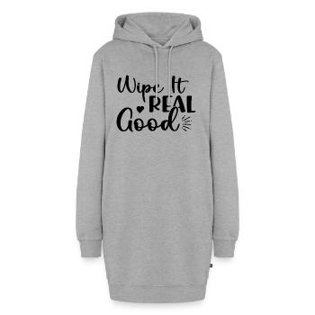 Essuyez-le vraiment bien - Sweat-shirt à capuche long Femme - gris chiné - Devant