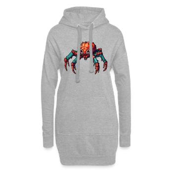 Bunte roberter Spinne in lebendigen Farben - Hoodie-Kleid - Grau meliert - Vorne