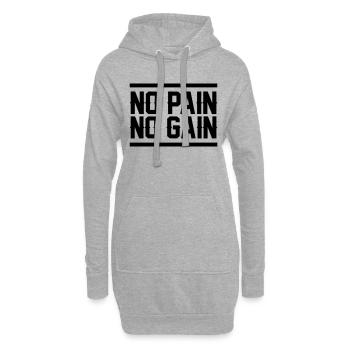 No Pain No Gain - Hoodie-Kleid - Grau meliert - Vorne