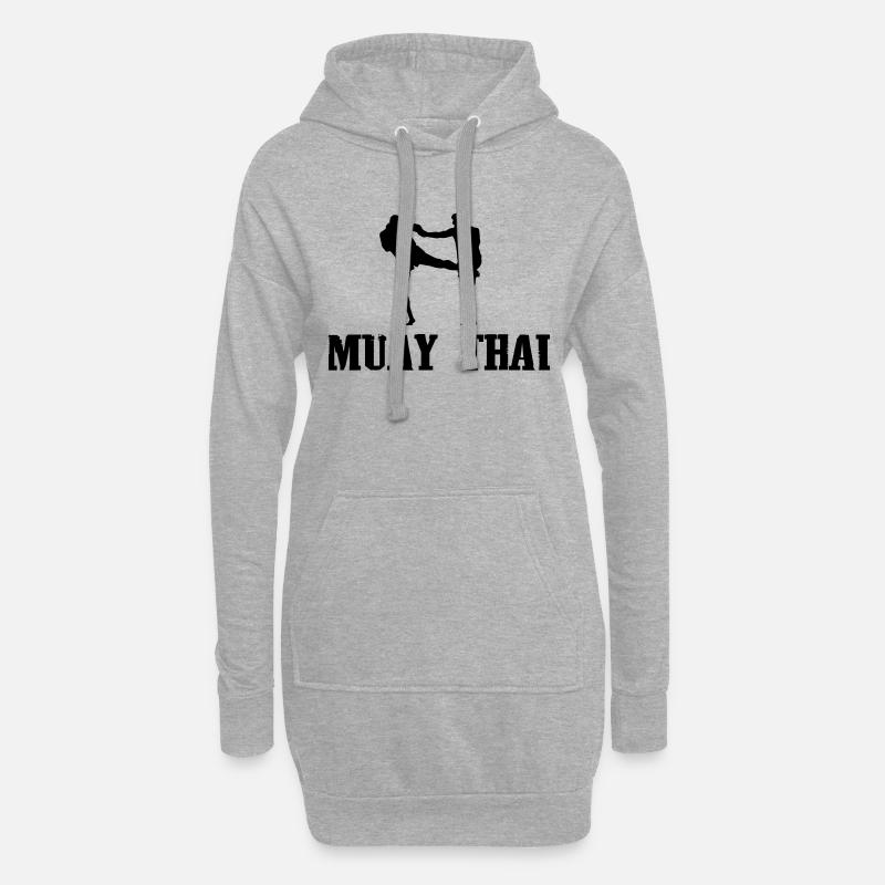 muay thai - Hoodie-Kleid - Grau meliert
