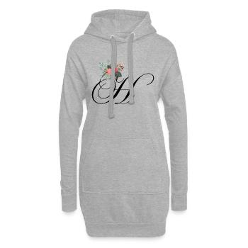 Buchstabe h blumig - Hoodie-Kleid - Grau meliert - Vorne