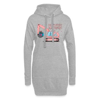 6-årsdag gravemaskin gratulerer med dagen - Hoodie-Kleid - Grau meliert - Vorne