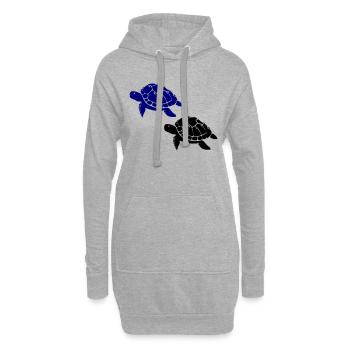 Tortues - Sweat-shirt à capuche long Femme - gris chiné - Devant
