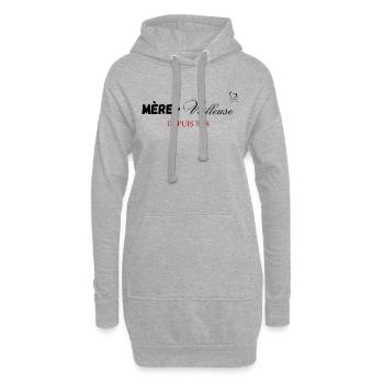 Mère veilleuse depuis 1974 - Sweat-shirt à capuche long Femme - gris chiné - Devant