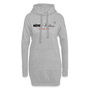 Mère veilleuse depuis 2003 - Sweat-shirt à capuche long Femme - gris chiné - Devant