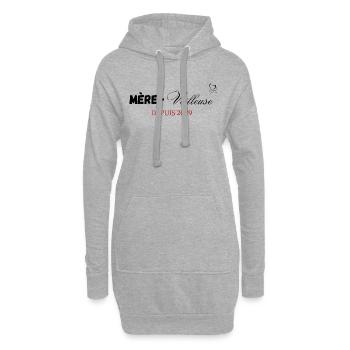 Mère veilleuse depuis 2009 - Sweat-shirt à capuche long Femme - gris chiné - Devant