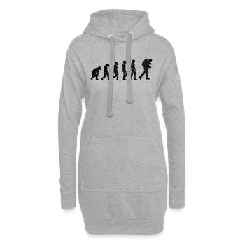 Wandern Bergwanderer Wanderung Bergwandern - Hoodie-Kleid - Grau meliert - Vorne