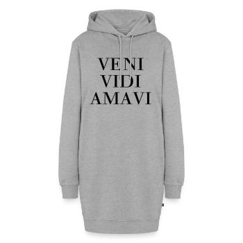 Veni Vidi Amavi - Hoodie-Kleid - Grau meliert - Vorne