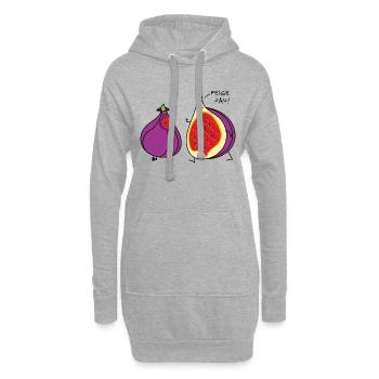 Lustige Feige Sau - Hoodie-Kleid - Grau meliert - Vorne