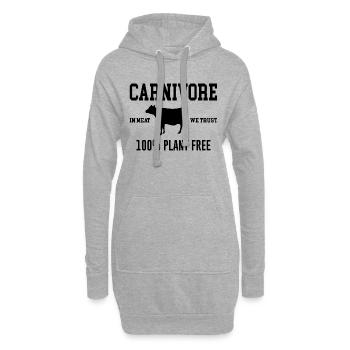 Anti Vegan Veganer Carnivore Humor Ironie - Hoodie-Kleid - Grau meliert - Vorne