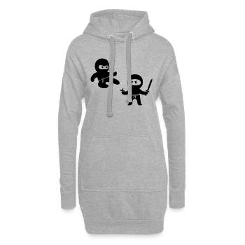 Ninjas - Sweat-shirt à capuche long Femme - gris chiné - Devant