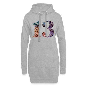 13. Geburtstag Leopard - Hoodie-Kleid - Grau meliert - Vorne