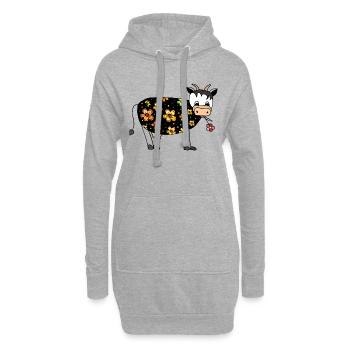 Kuh - Hoodie-Kleid - Grau meliert - Vorne