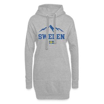 Suède Paysage Montagnes Montagne - Sweat-shirt à capuche long Femme - gris chiné - Devant