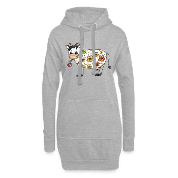 Kuh - Hoodie-Kleid - Grau meliert - Vorne