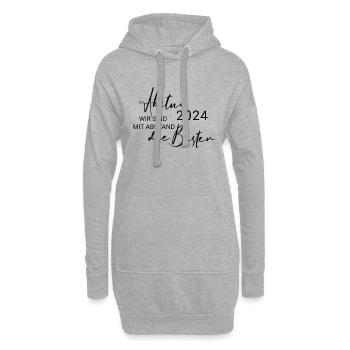 Abitur 2024 - Hoodie-Kleid - Grau meliert - Vorne