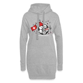 Fußballfan Schweiz - Hoodie-Kleid - Grau meliert - Vorne
