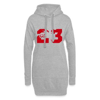 Moto 23 motard - Sweat-shirt à capuche long Femme - gris chiné - Devant