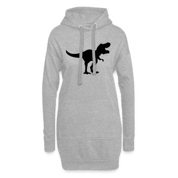 dinosaurier trex - Hoodie-Kleid - Grau meliert - Vorne