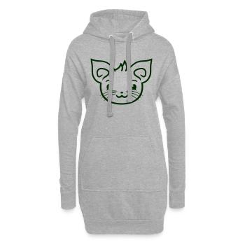 chat mignon a l’air heureux souriant chaton amusant - Sweat-shirt à capuche long Femme - gris chiné - Devant