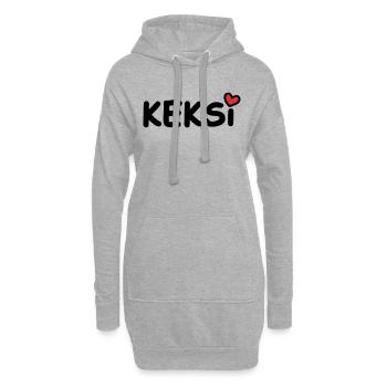 Keksi Nom d’animal de compagnie Coeur - Sweat-shirt à capuche long Femme - gris chiné - Devant