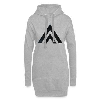 Geometrische Berge - Hoodie-Kleid - Grau meliert - Vorne