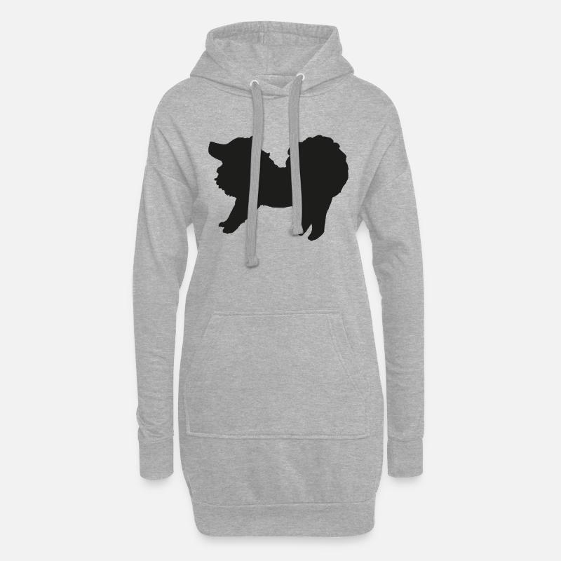 Spitz schwarz - Hoodie-Kleid - Grau meliert