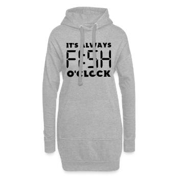 c'est toujours l'heure du poisson - Sweat-shirt à capuche long Femme - gris chiné - Devant