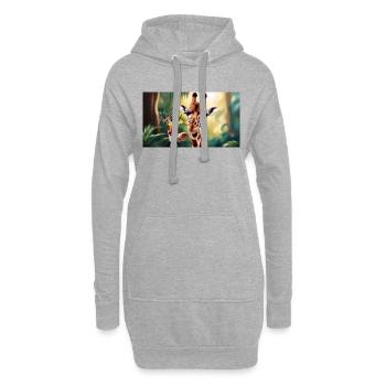 glubschaugen giraffe mit einem cocktail in der - Hoodie-Kleid - Grau meliert - Vorne