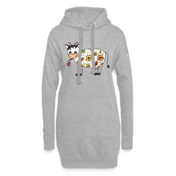 Kuh - Hoodie-Kleid - Grau meliert - Vorne