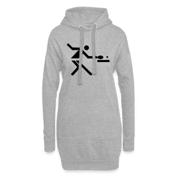 Tischtennisspieler - Hoodie-Kleid - Grau meliert - Vorne
