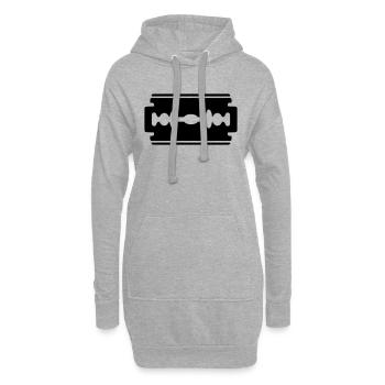 Lame de rasoir, de se raser - Sweat-shirt à capuche long Femme - gris chiné - Devant