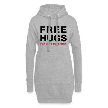 freehugsboys - Sweat-shirt à capuche long Femme - gris chiné - Devant