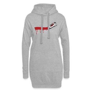 Marker Swoosh - Hoodie-Kleid - Grau meliert - Vorne