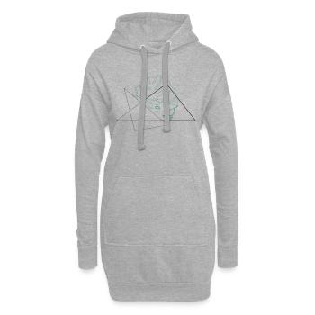 Moderne Pflanze - Hoodie-Kleid - Grau meliert - Vorne