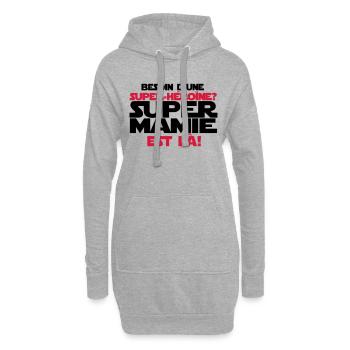 super mamie est là - Sweat-shirt à capuche long Femme - gris chiné - Devant