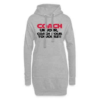 coach un jour - Sweat-shirt à capuche long Femme - gris chiné - Devant
