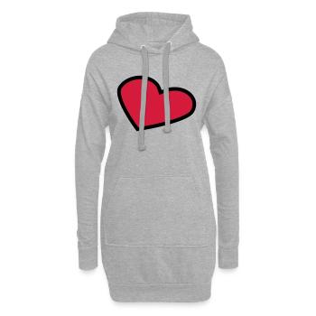 perspective_heart_outline_2c - Sweat-shirt à capuche long Femme - gris chiné - Devant