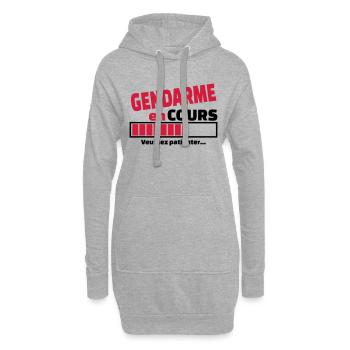 gendarme en cours - Sweat-shirt à capuche long Femme - gris chiné - Devant