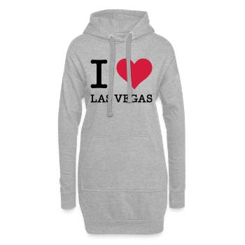 J'aime Las Vegas - Sweat-shirt à capuche long Femme - gris chiné - Devant
