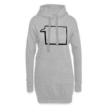 sprechblase4. groß, dicker schwarzer rand - Hoodie-Kleid - Grau meliert - Vorne