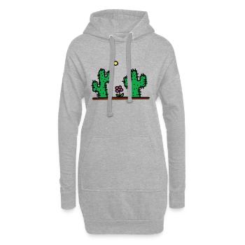 cactus - Sweat-shirt à capuche long Femme - gris chiné - Devant