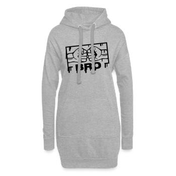 bro_stamp_f1 - Hoodie Dress - heather grey - Front
