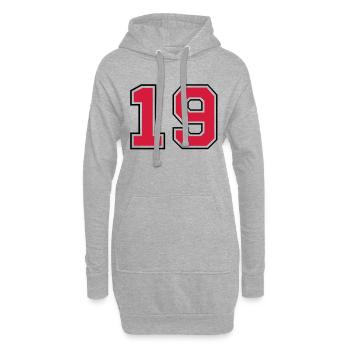 19__f2 - Hoodie-Kleid - Grau meliert - Vorne