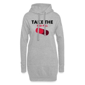 take_the_red_pill - Sweat-shirt à capuche long Femme - gris chiné - Devant